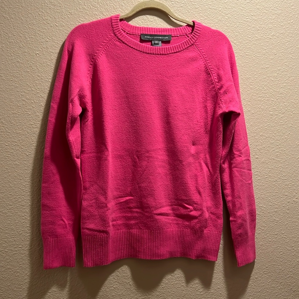 Sz M French Connection Bright Pink Sweater